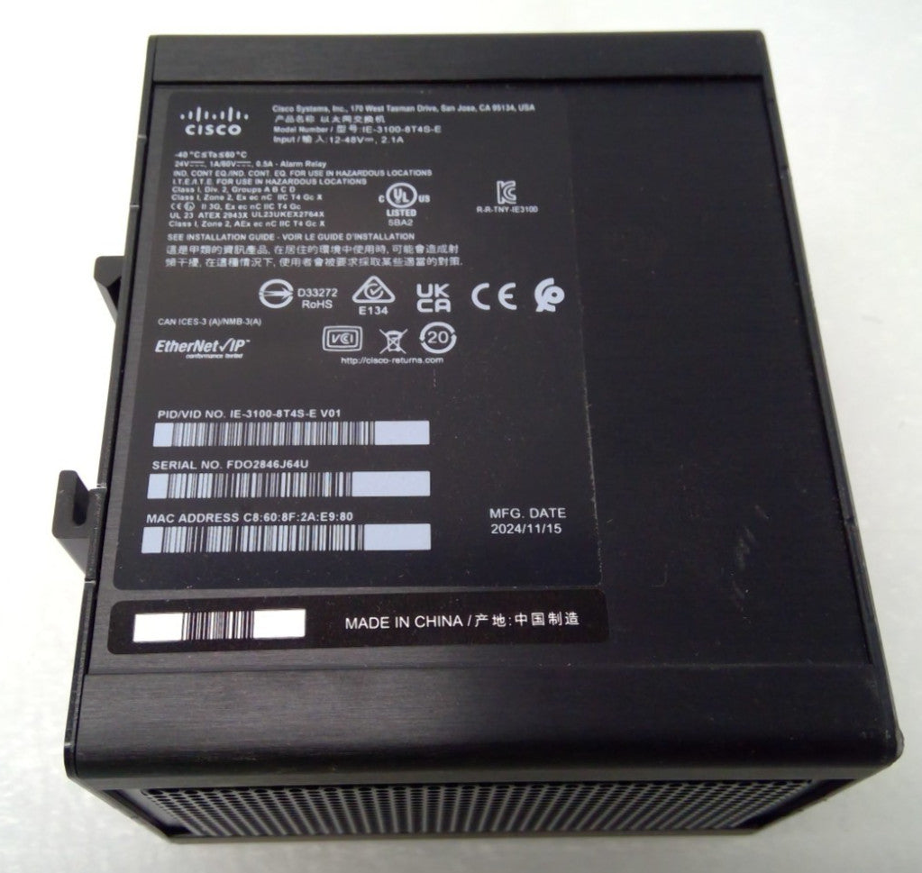 Cisco Catalyst IE-3100-8T4S-E Industrial Switch 8-Port GbE 4x SFP Rugged *Read*