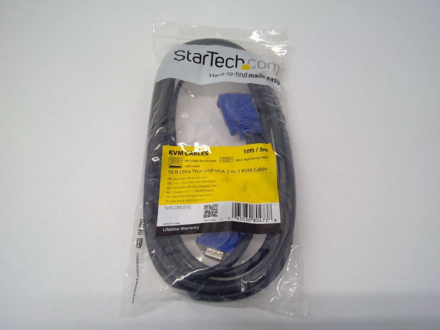 StarTech.com 10ft Ultra-Thin USB 2-in-1 KVM Cable SVECONUS10