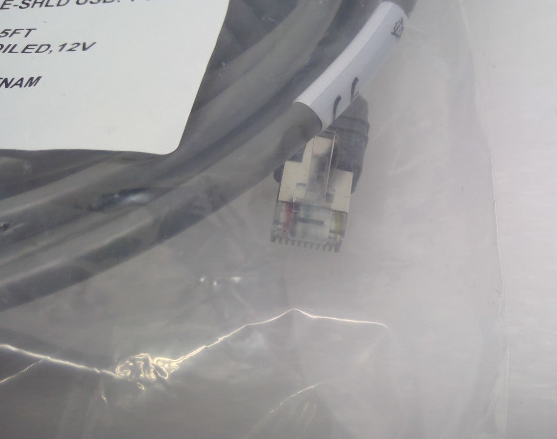 NEW Zebra CBA-U28-C15ZBR Powered USB 12V TO RJ45 15FT(4.6M) COILED CABLE