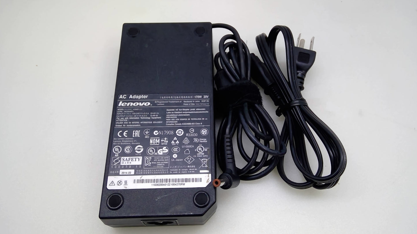 Genuine Lenovo 170W AC Adapter 20V 8.5A 45N0111 Y510P 5.5mm Red Tip