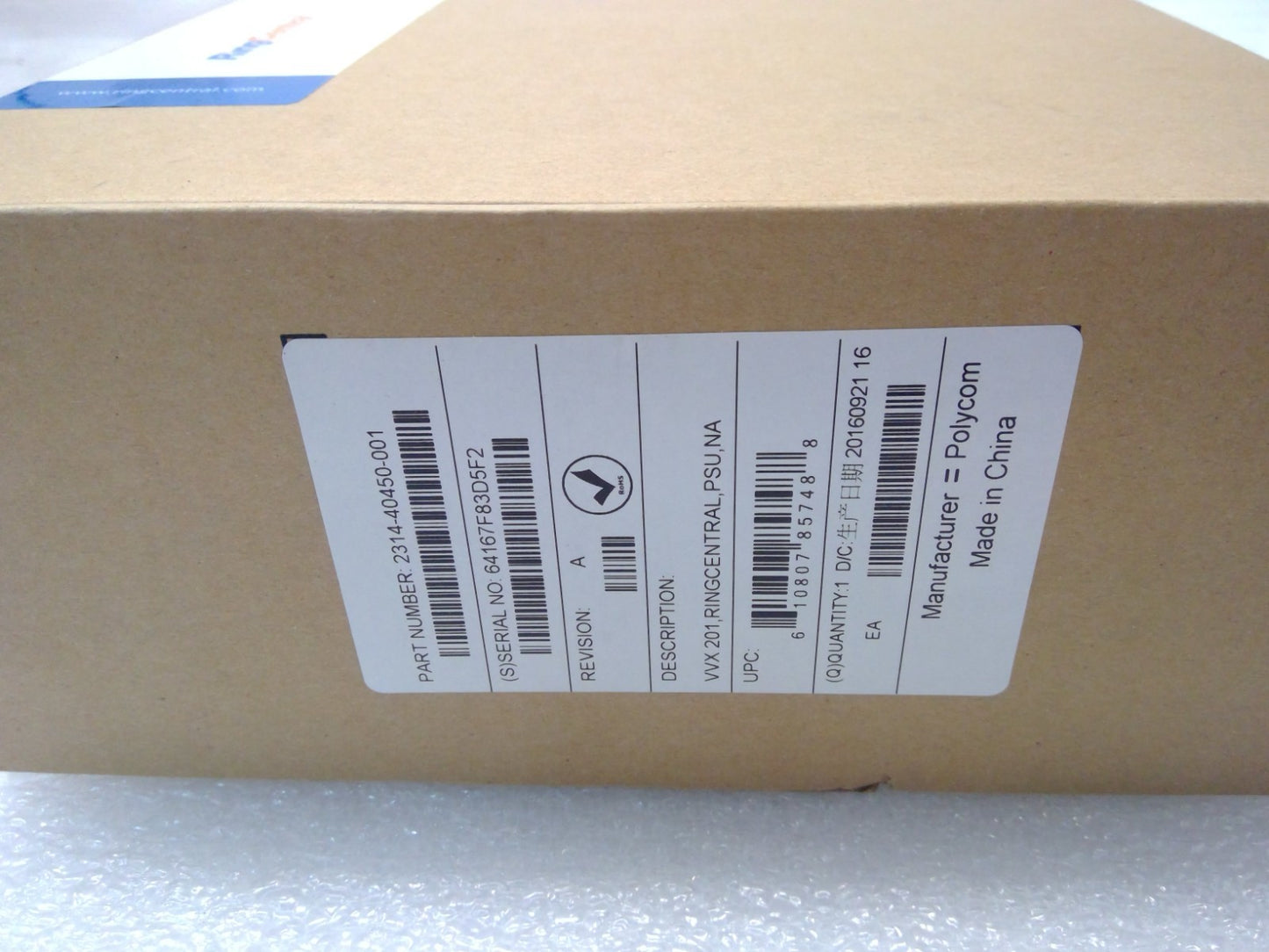 Polycom VVX 201 IP Phone RingCentral Co-Branded 2-Line VoIP Phone 2314-4045 READ