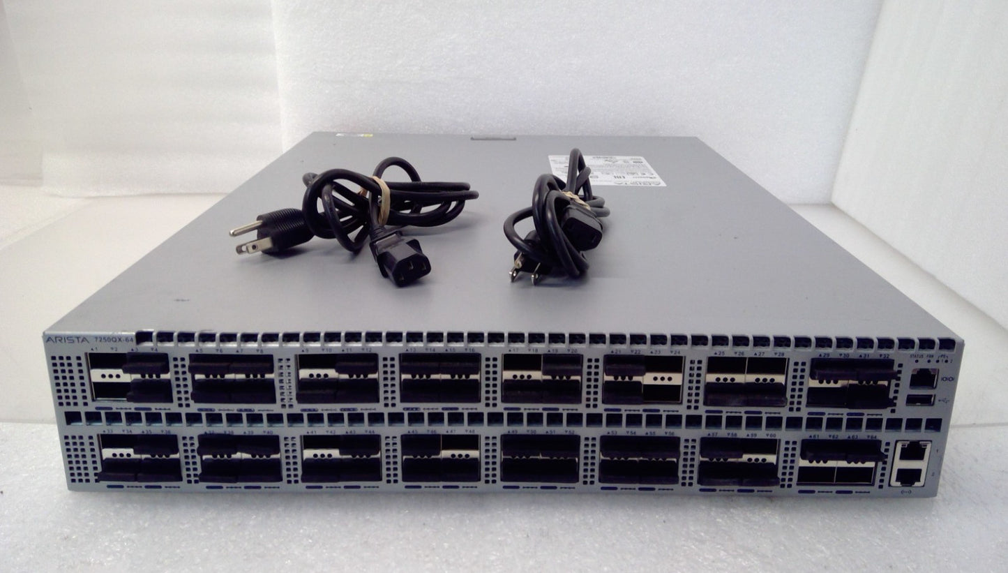 Arista DCS-7250QX-64-F 64P 40GbE QSFP+ RA Switch DCS-7250QX-64 2X PSU 4X FAN