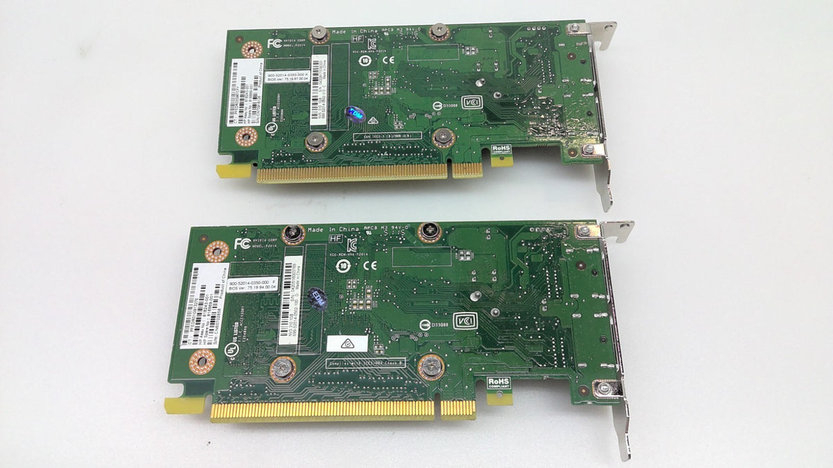 Lot of 2 HP  NVIDIA NVS 310 1 GB Dual DisplayPort  Graphics Card 818243-001 Low