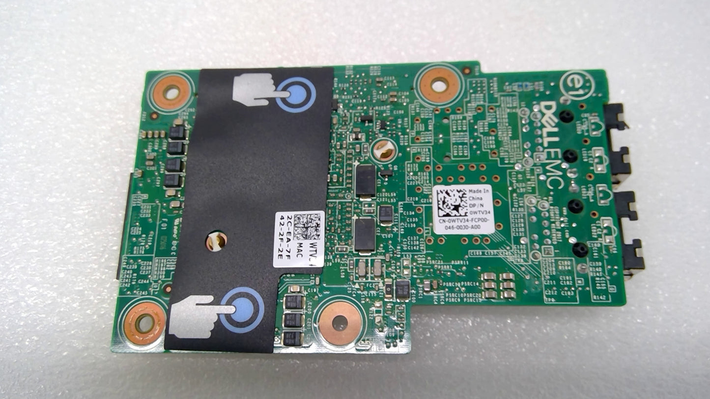 DELL BROADCOM 57416 0WTV34 Dual Port Mezzanine Card 10GbE RJ45