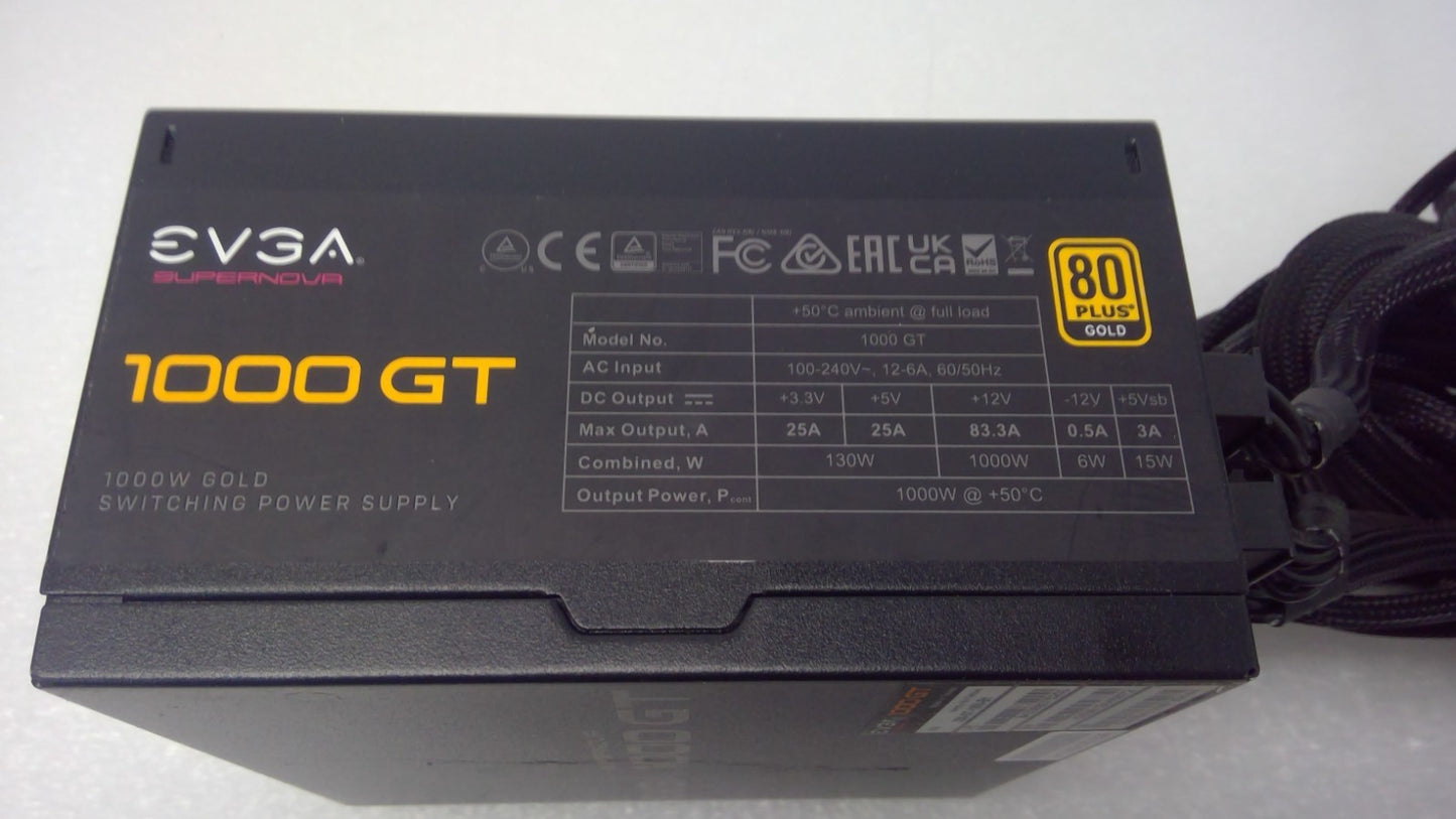 EVGA SuperNOVA 1000 GT 80 Plus Gold 1000W Power Supply 200-GT-1000