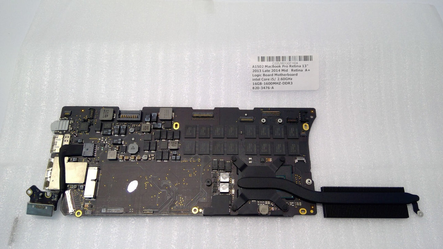 Apple Macbook Pro 13" A1502 2013 Late i5 2.6Ghz Logic Board 16GB 820-3476-A