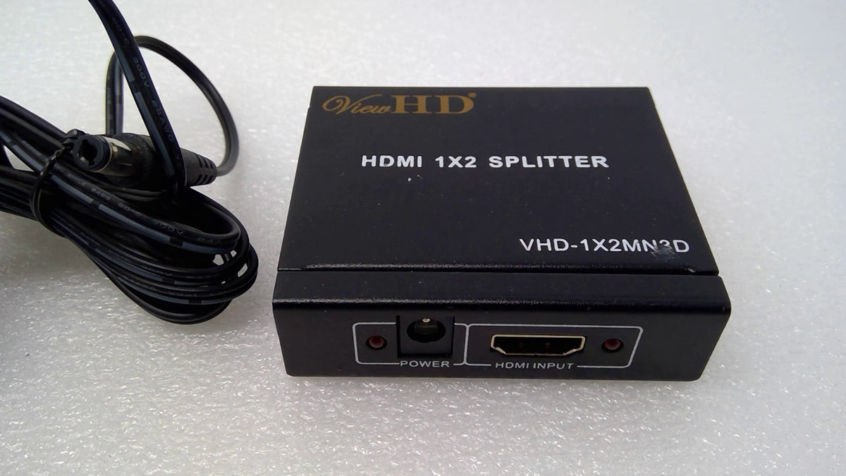 ViewHD 2 Port 1x2 Powered HDMI 1 In 2 Out Mini Splitter For 1080P 3D VHD-1X2MN3D