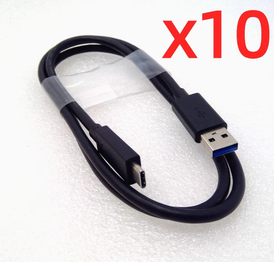 LOT OF 10 DELL SUPER HIGH SPEED USB-C to USB-A 3.1 CABLE E118077-D 3.4 FT/ 40 in