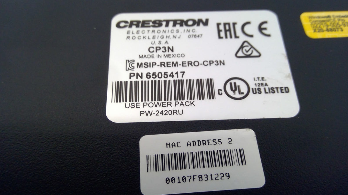 Crestron CP3N Compact Rack-Mountable 3-Series Control Processor 6505417