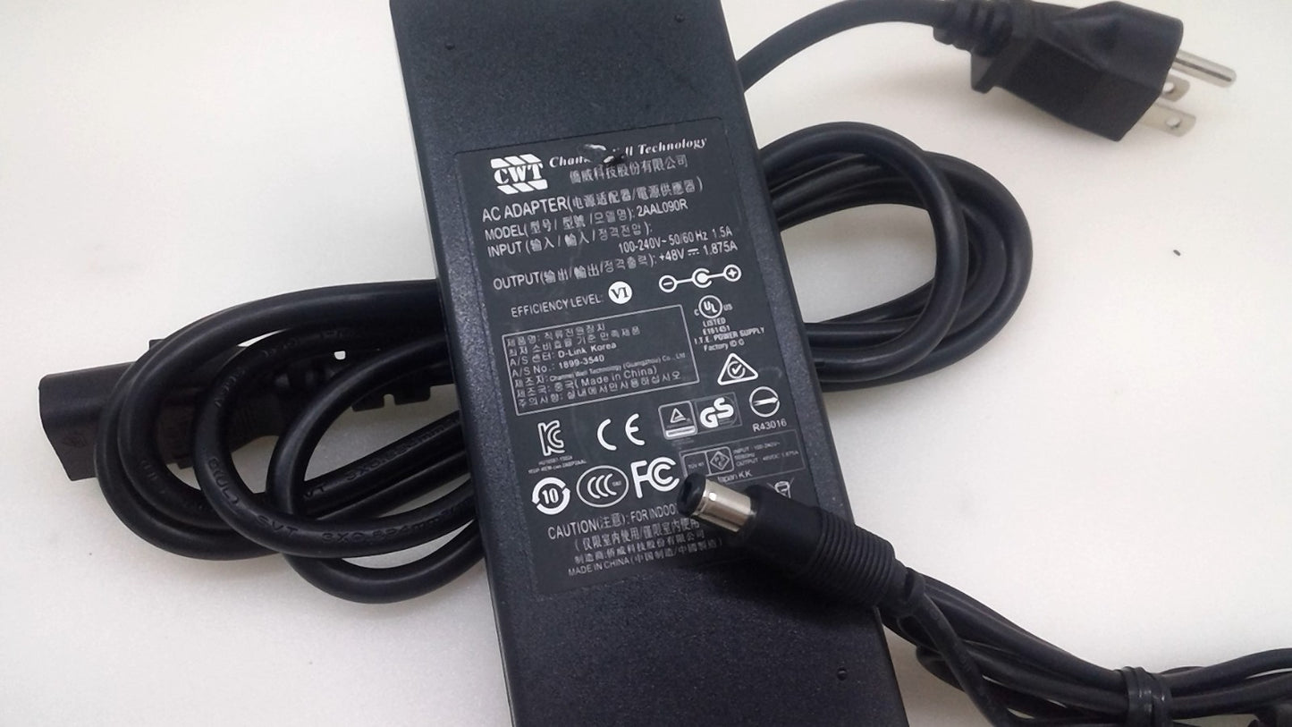 CWT Desktop Power Adapter 2AAL090R 48V 1.875A For Haikang Recorder