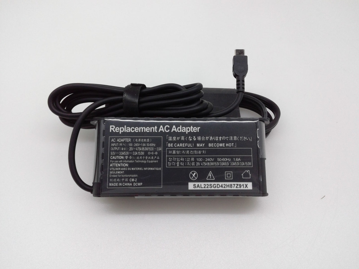 95W  Type-C USB-C Replacement AC Adapter 20V 4.75A  15V 3A 9V 3A 5V 3A 15W