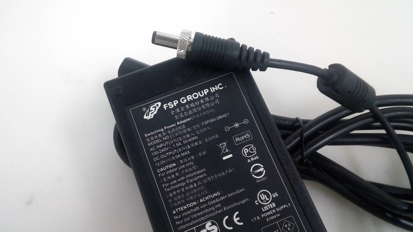 Genuine FSP FSP060-DBAE1 12V/5A Power Adapter with Screw Lock Barrel