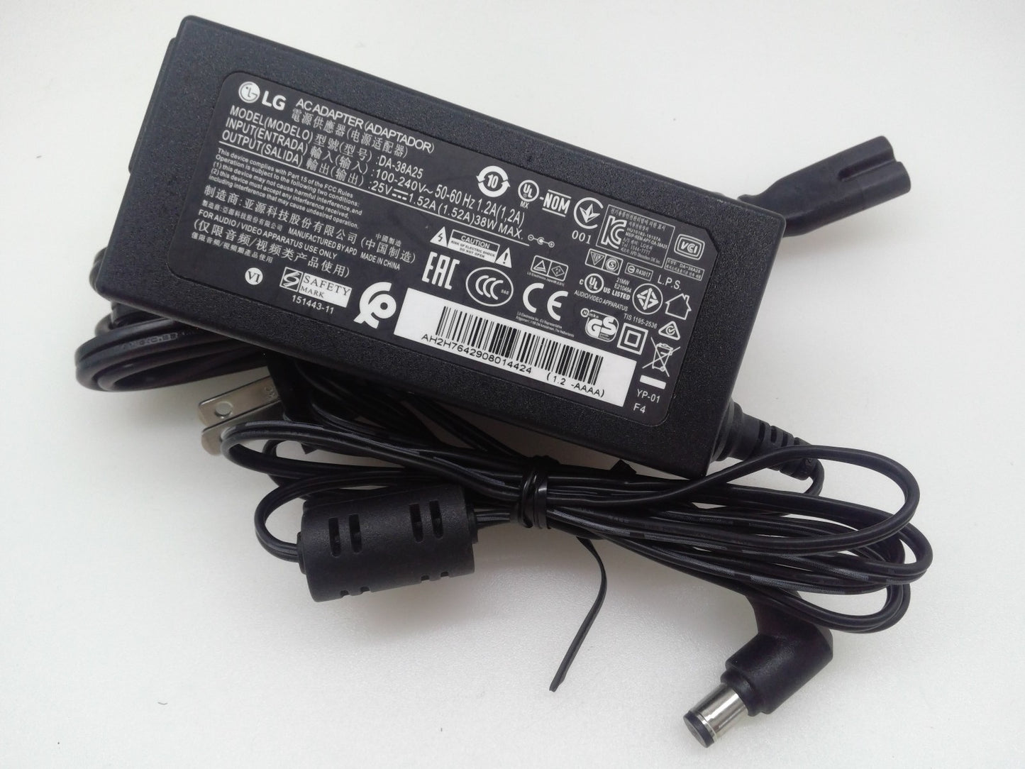 OEM LG 25V 1.52A DA-38A25  Power Adapter Charger for LG SN6Y Wireless Sound Bar