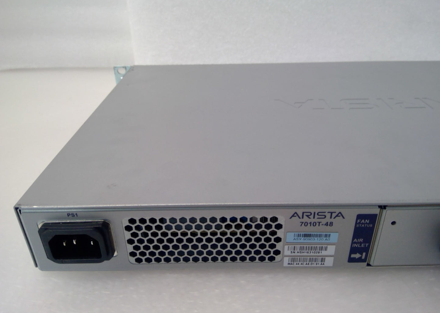 Arista DCS-7010T-48-R 48-Port 1G/10G Switch Rear to Front Airflow DCS-7010T-48