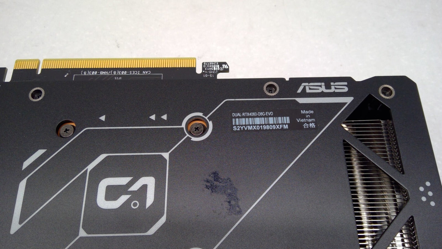 ASUS Dual GeForce RTX 4060 EVO OC Edition 8GB GDDR6 PCIe 4.0 Graphics Card GPU