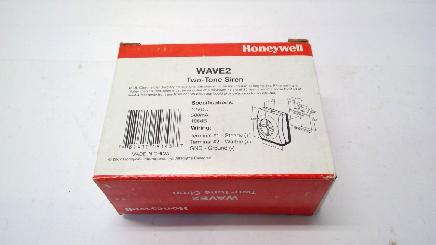 Honeywell WAVE 2 Two-Tone Siren 106 dB Indoor Alarm Siren