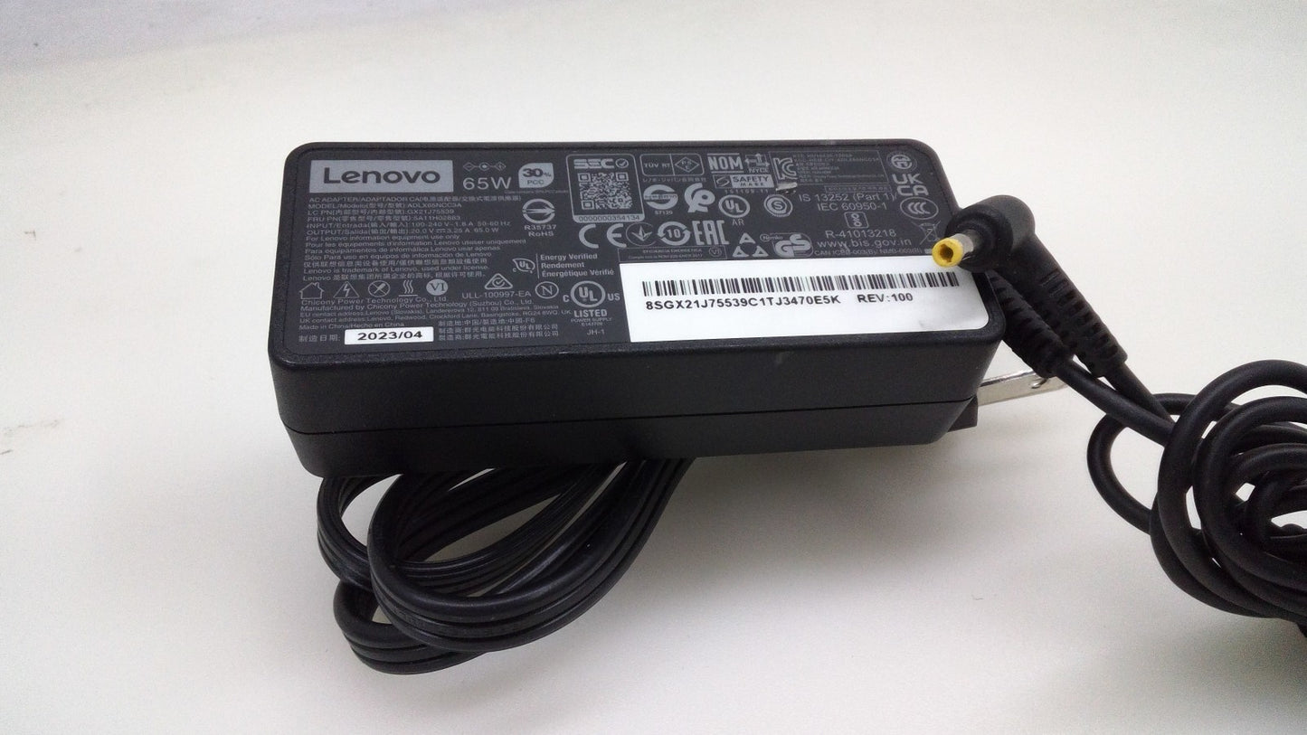 Genuine Lenovo  Ideapad 65W Power Adapter AC 20V 3.25A 5A11H02883 ADLX65NCC3A