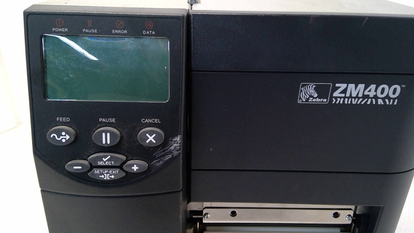 Zebra ZM400 Thermal Transfer Label Printer Ethernet USB Serial FULLY TESTED