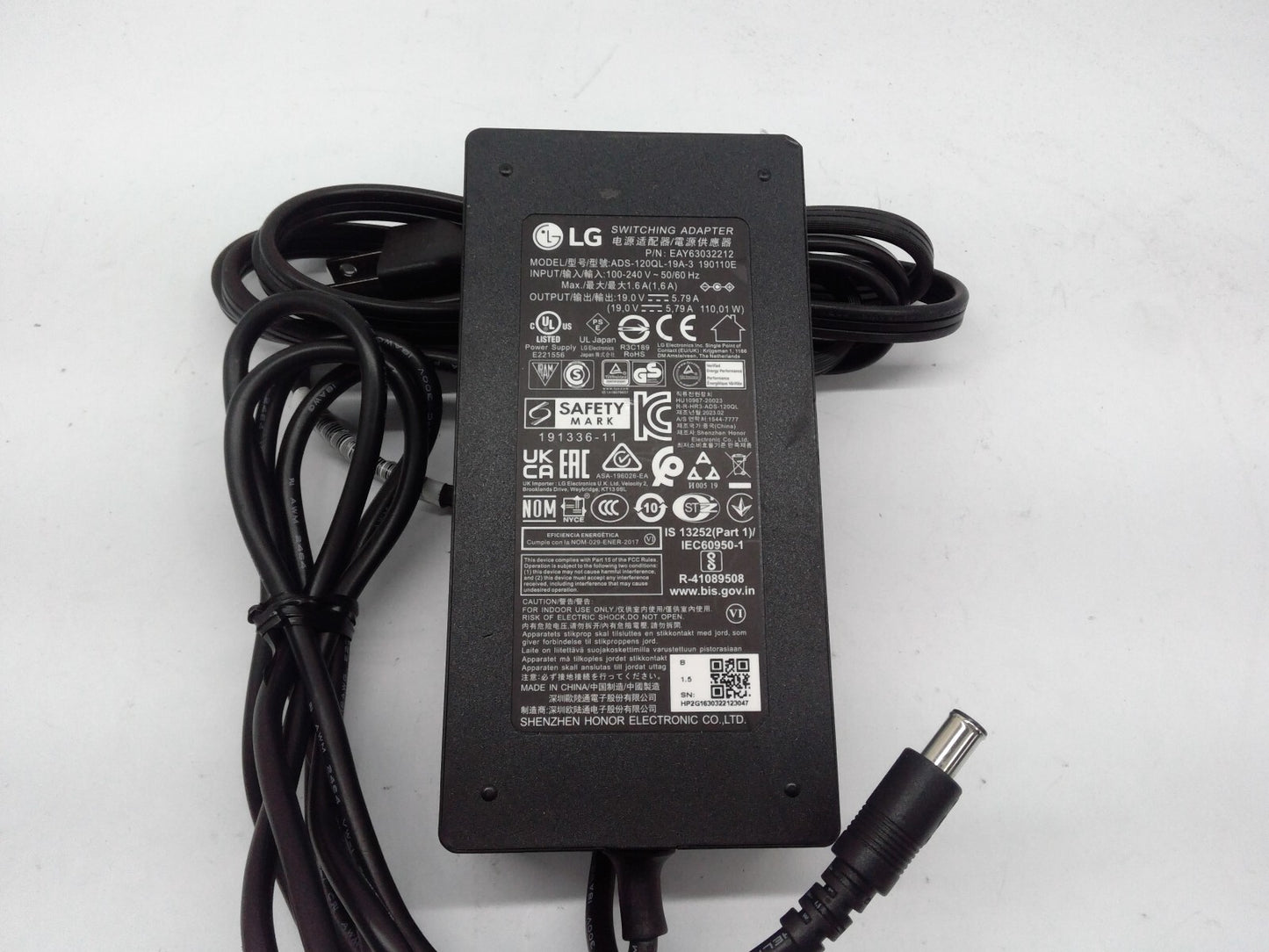 OEM LG ADS-120QL-19A-3 190110E Black Switching Adapter for LG 34GN850-B Monitor