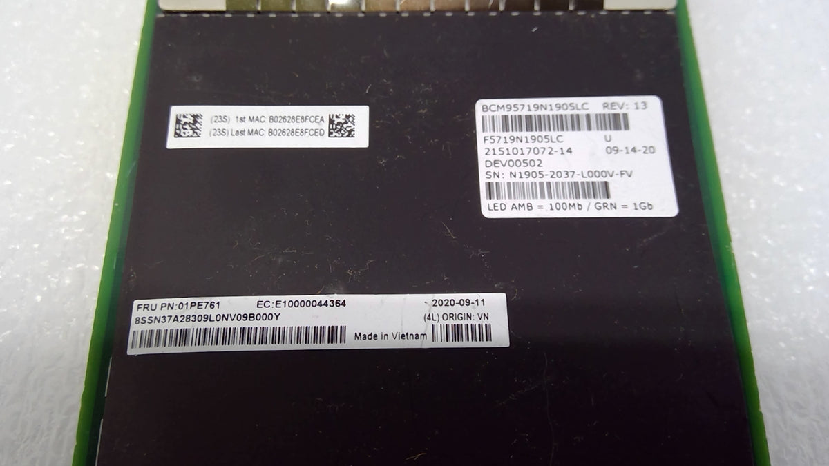 Lenovo 01PE761 BCM95719N1905LC roadcom 5719 1GbE 4x RJ45 OCP Ethernet Adapter