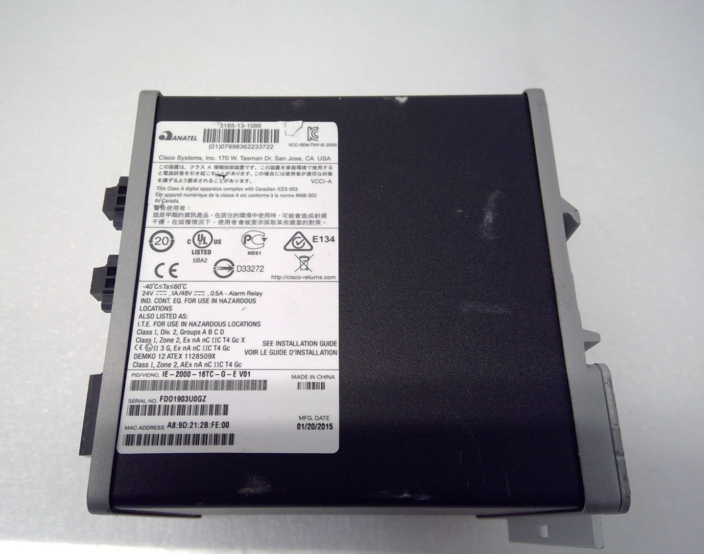 Cisco 2000 Series 16Port Ethernet Industrial Switch IE-2000-16TC-G-E