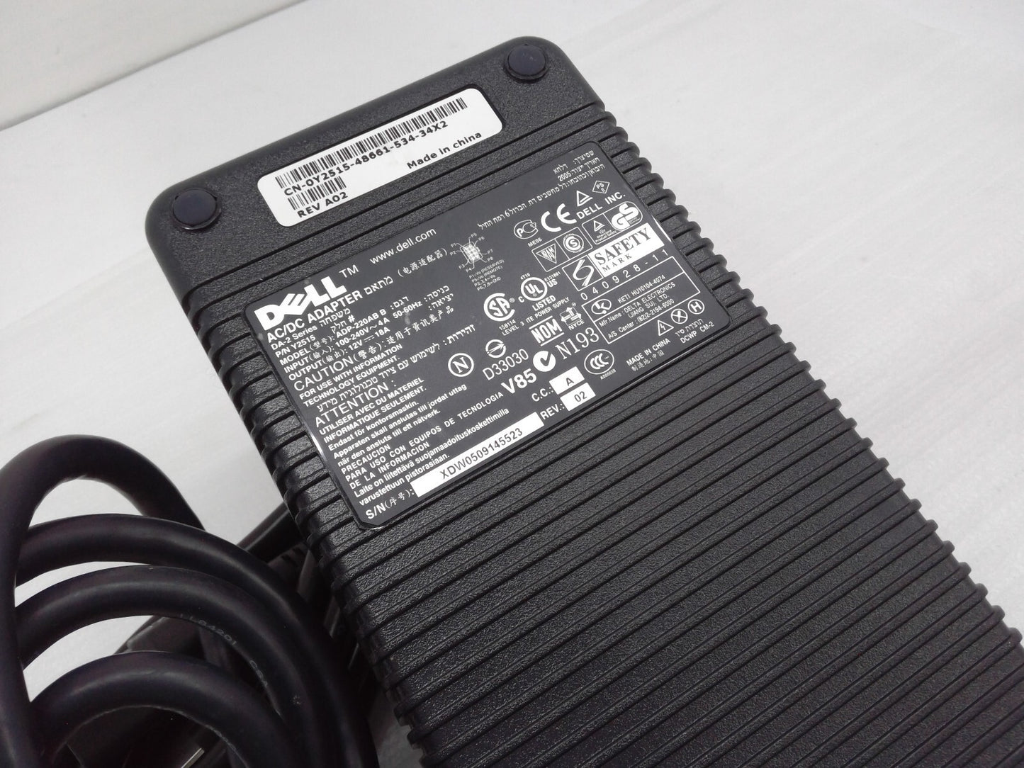 Genuine Dell ADP-220AB B AC Adapter 12V 18A DA-2 Series 220W 8 Pin