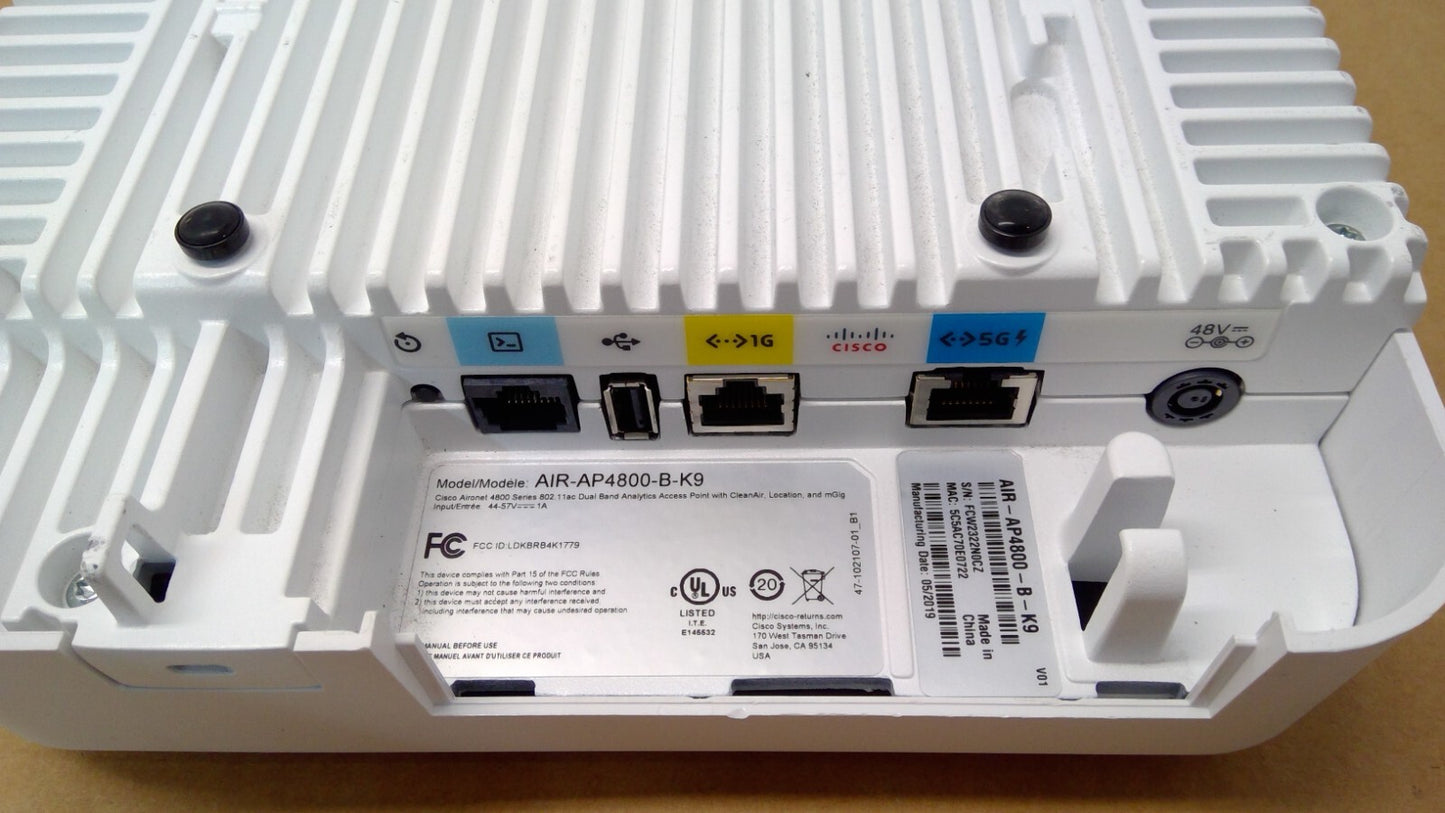 Cisco Aironet AIR-AP4800-B-K9 802.11ac Wireless Access Point