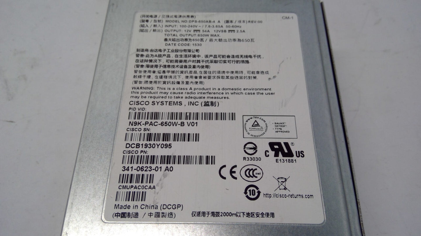 Cisco Nexus 9300 N9K-PAC-650W-B 650W AC Power Supply