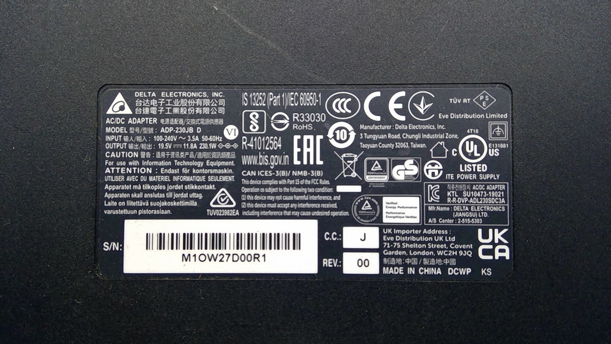 Genuine Delta Acer 230W Laptop Charger ADP-230JB D 19.5V 11.8A 5.5x2.5mm