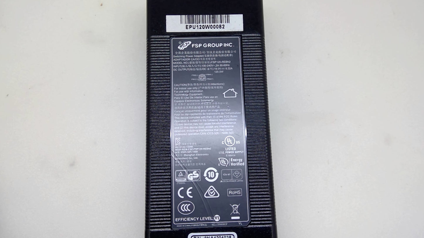 FSP FSP120-REBN2 9NA1204038 120W 19V 6.32A 4-Pin AC Adapter w/ Cord