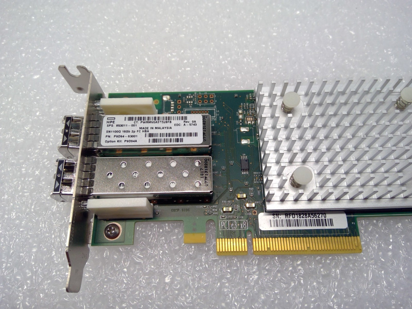 HPE HP 853011-001 QLE2692-HP 16GB SN1100Q Dual Port FC HBA w/ 2x 16GB SFP