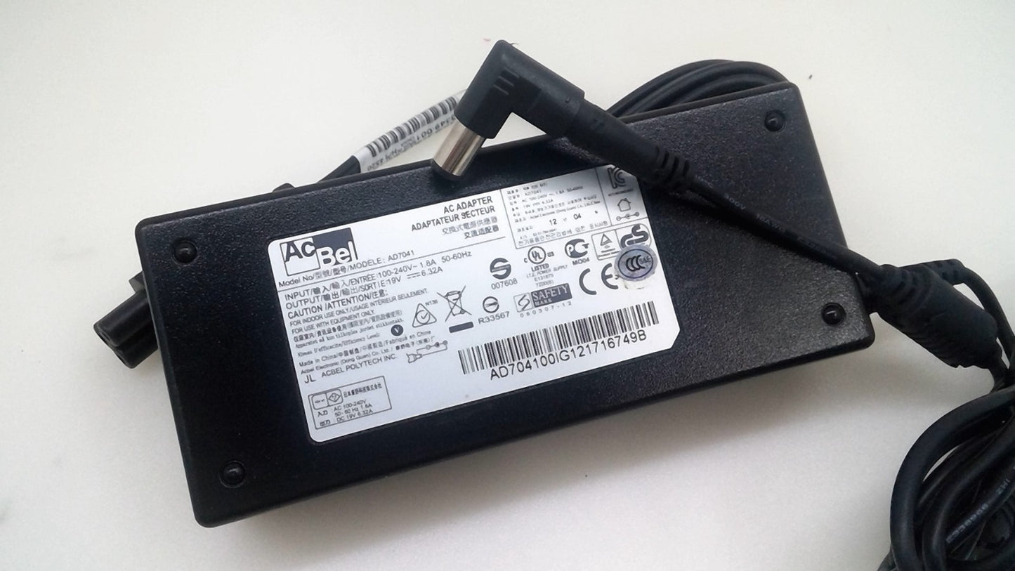 Genuine AcBel AC Adapter Power Supply Charger AD7041 19V 6.32A 7.4*5.0mm