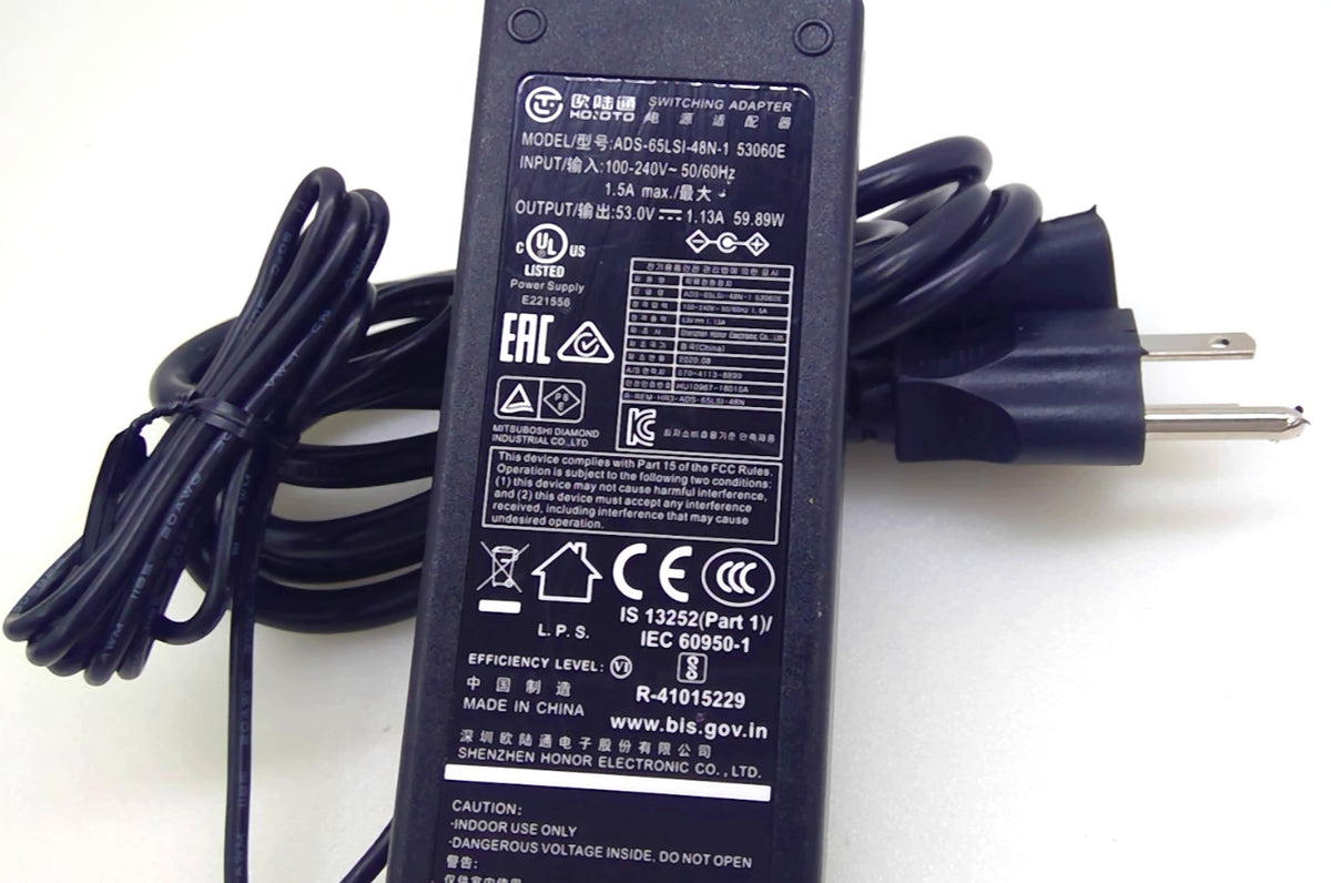 Hoioto ADS-65LSI-48N-1 53V 1.13A 60W AC/DC Power Adapter6.0 X4.4mm w/ AC Cord