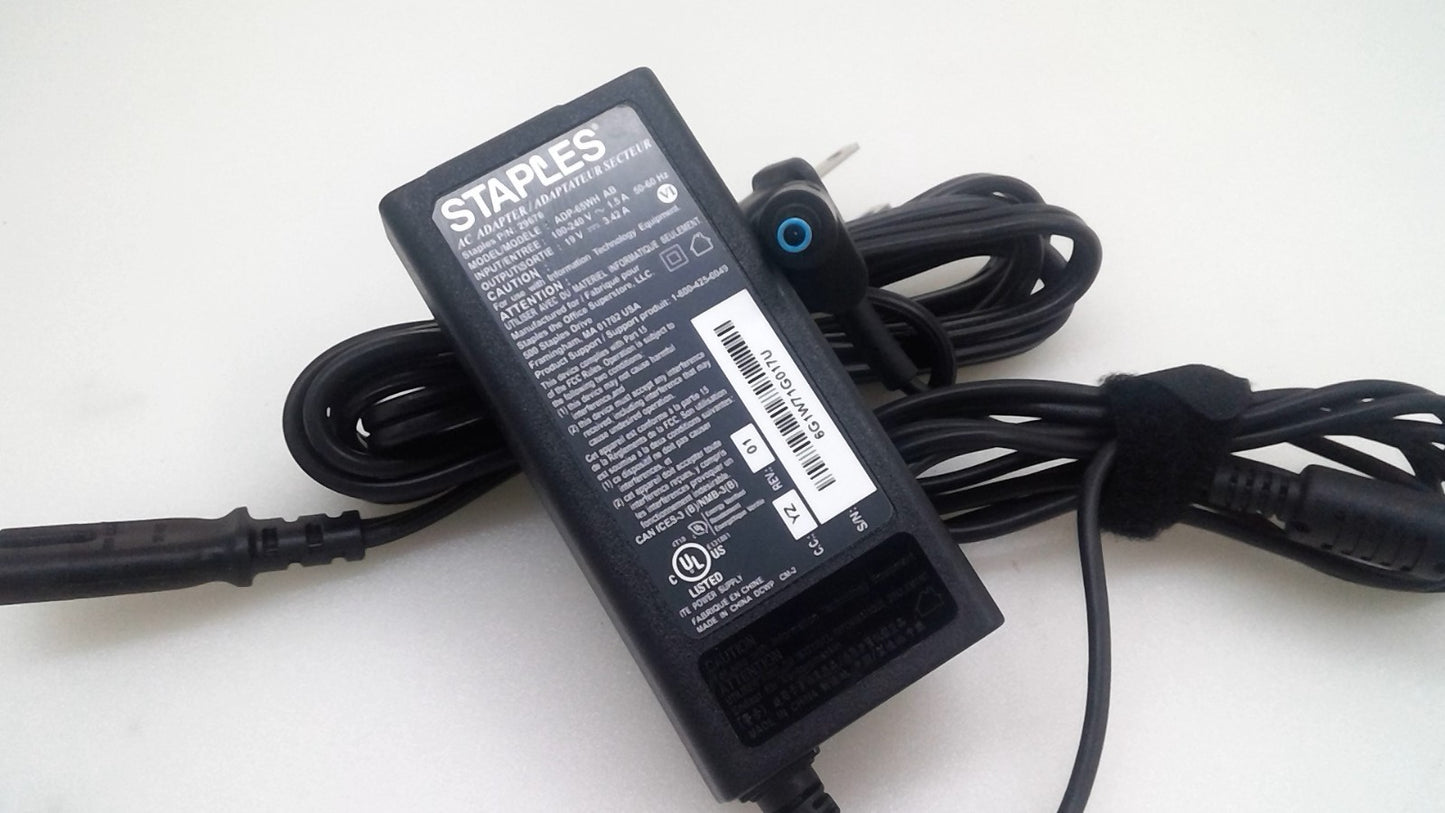STAPLES Laptop Charger AC Power Adapter 65W Blue tip 19.5V 3.42A ADP-65WH AB