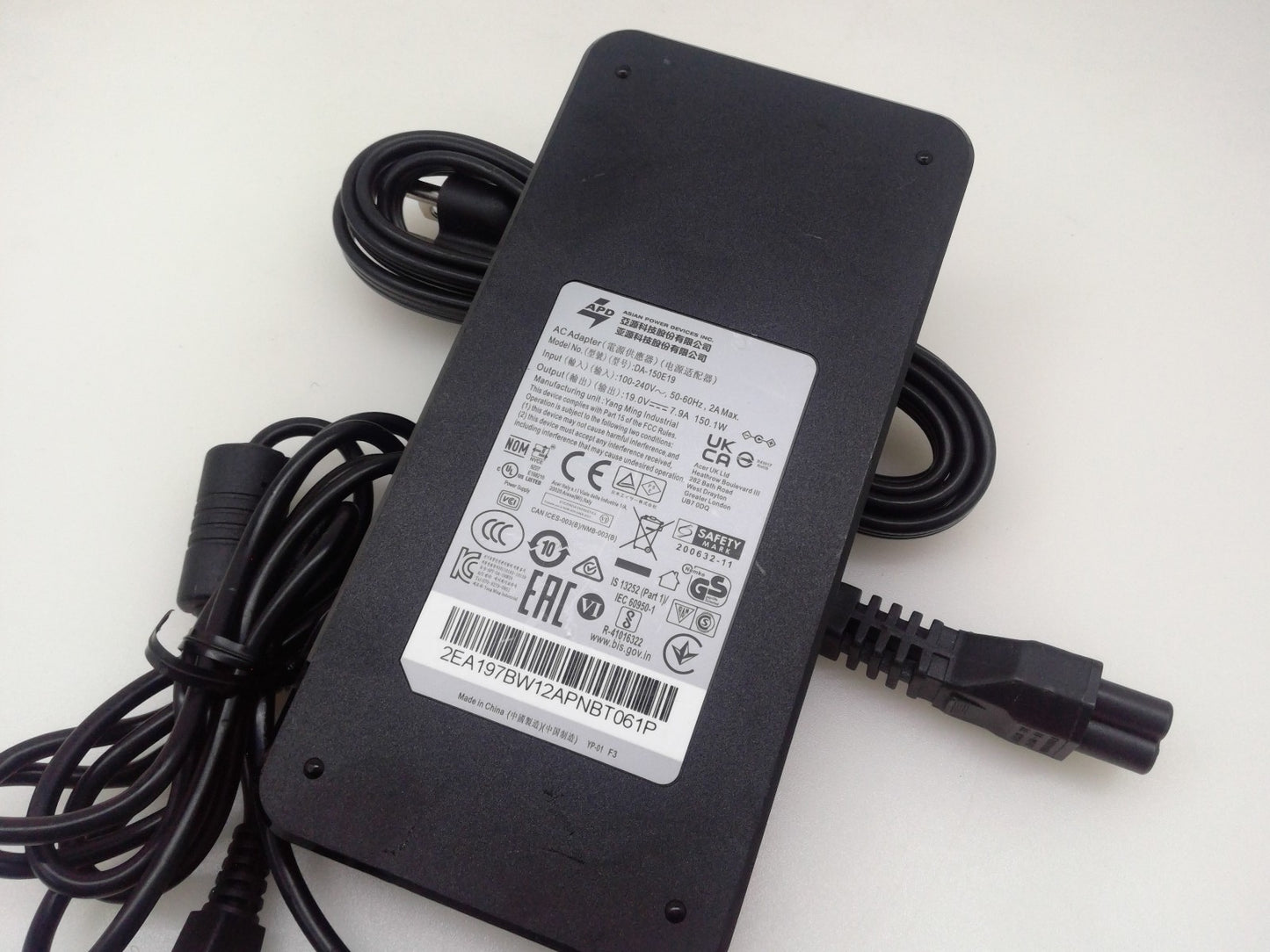 Genuine APD 19V 7.9A DA-150E19 7.4mm No Pin 150W For BenQ/Acer Monitor Adapter