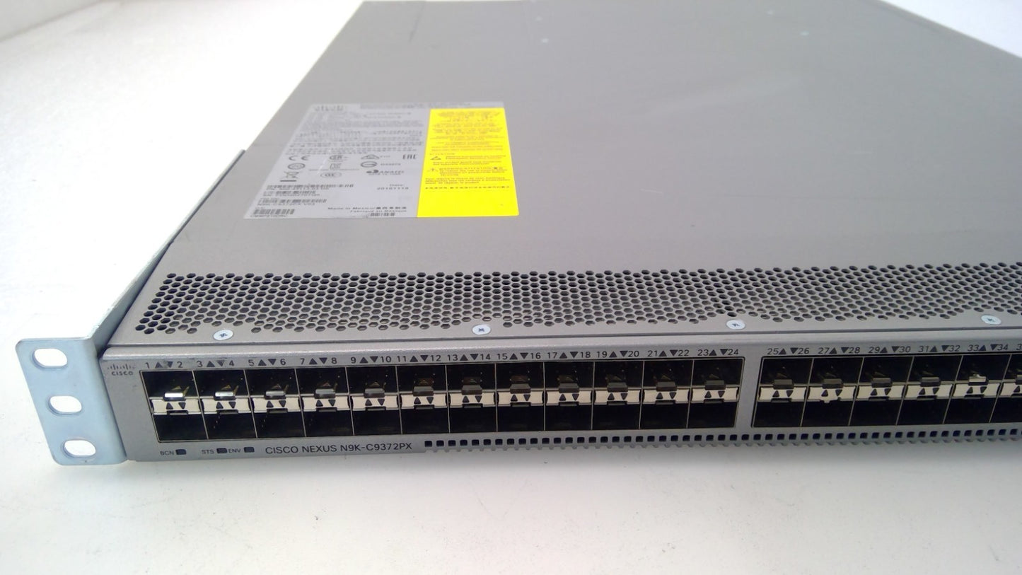 Cisco N9K-C9372PX Nexus 9300 Series 48-Port 10GbE Ethernet 6x40GbE Switch