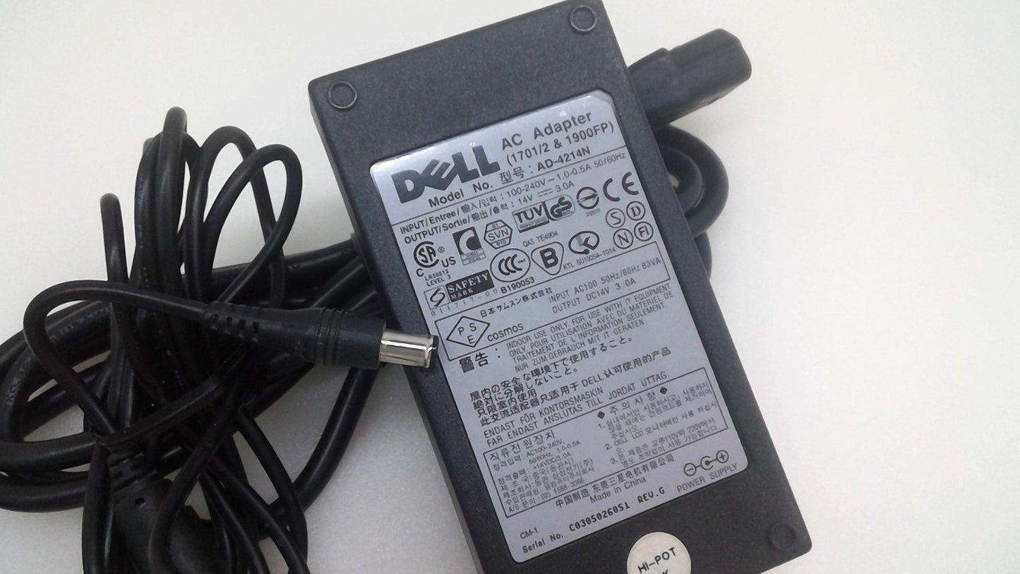 Genuine Dell AC Power Adapter 1701/2 1900FP AD-4214N 14V 3A 42W Tip 6.5*4.4mm