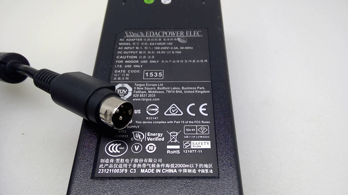 Targus EDAC EA11013M-195 120W 19.5V 6.15A 3-Pin DIN AC Adapter