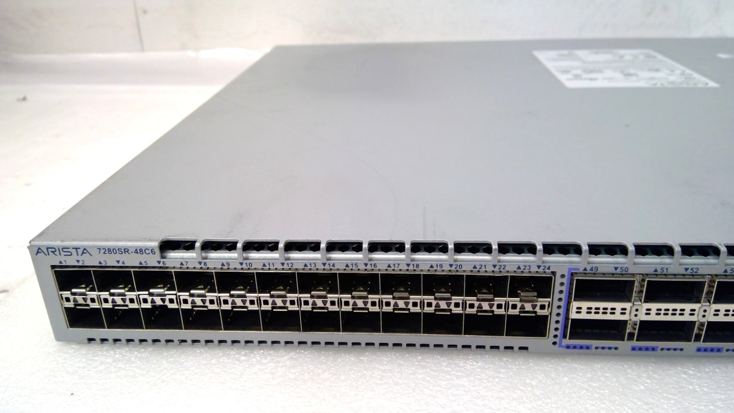 Arista 7280R series DCS-7280SR-48C6-F Switch 48x10GbE SFP+ 6x100GbE QSFP ports