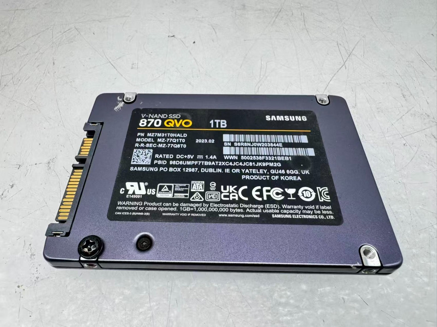 Samsung 870 QVO 1TB SATA SSD MZ-77Q1T0