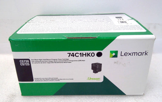 New Genuine Lexmark 74C1HK0 High Yield Black Toner Cartridge CS720 CS725 Series