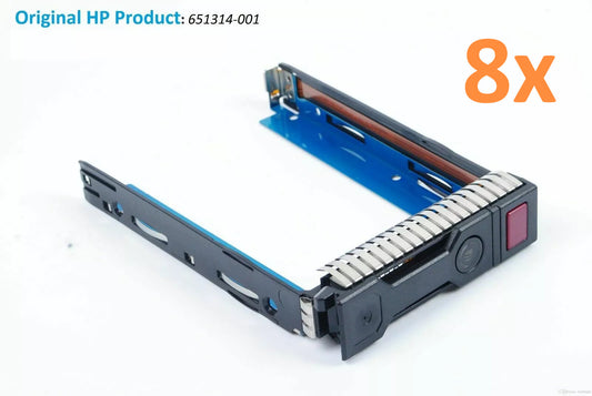 Lot of 8 - HP 651314-001 3.5" Tray Caddy for Gen 10 Gen 9 Gen 8 servers SAS SATA