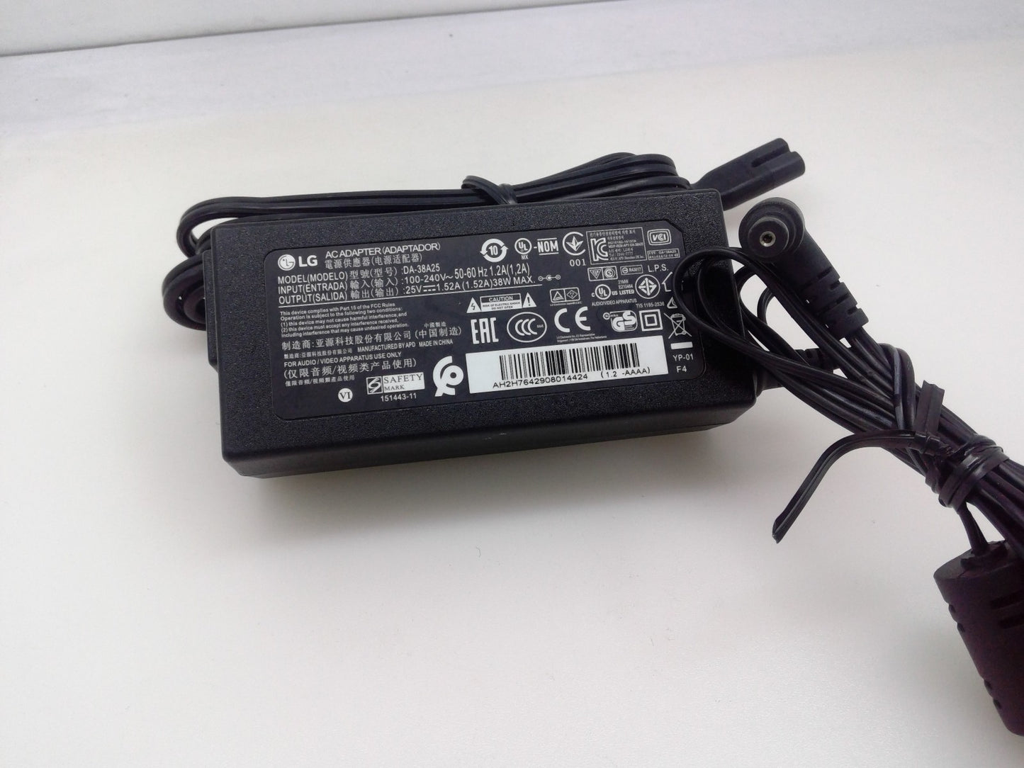 OEM LG 25V 1.52A DA-38A25  Power Adapter Charger for LG SN6Y Wireless Sound Bar
