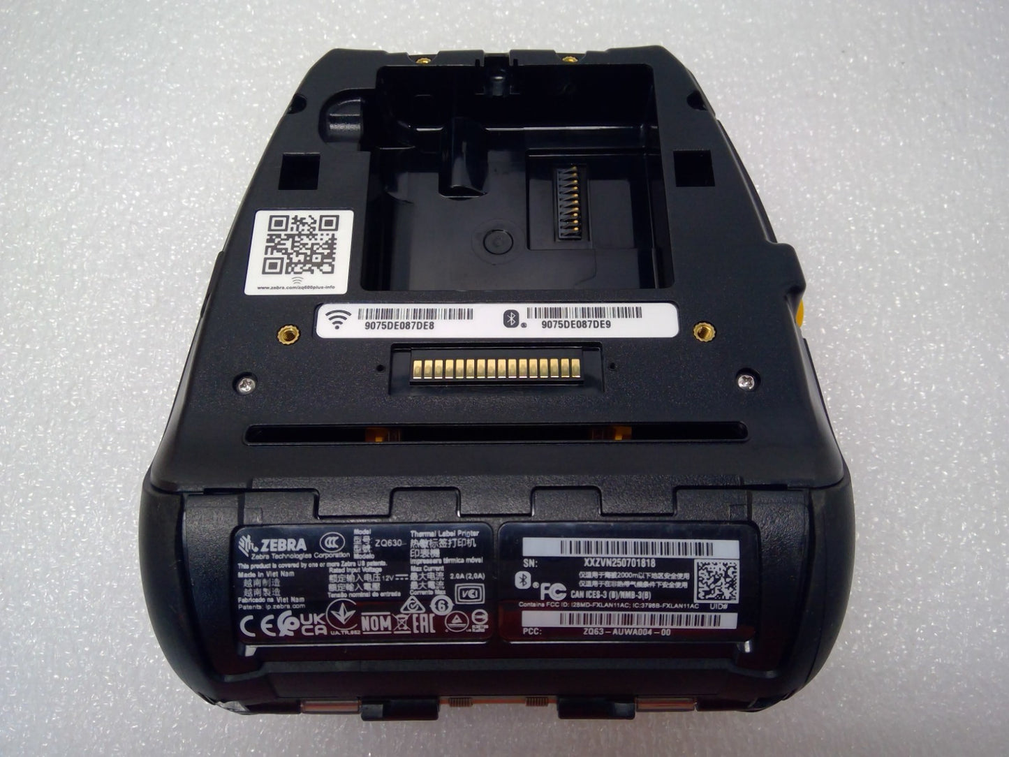 Zebra ZQ630 plus Bluetooth WiFi barcode Printer ZQ63-AUFA004-00 / No battery