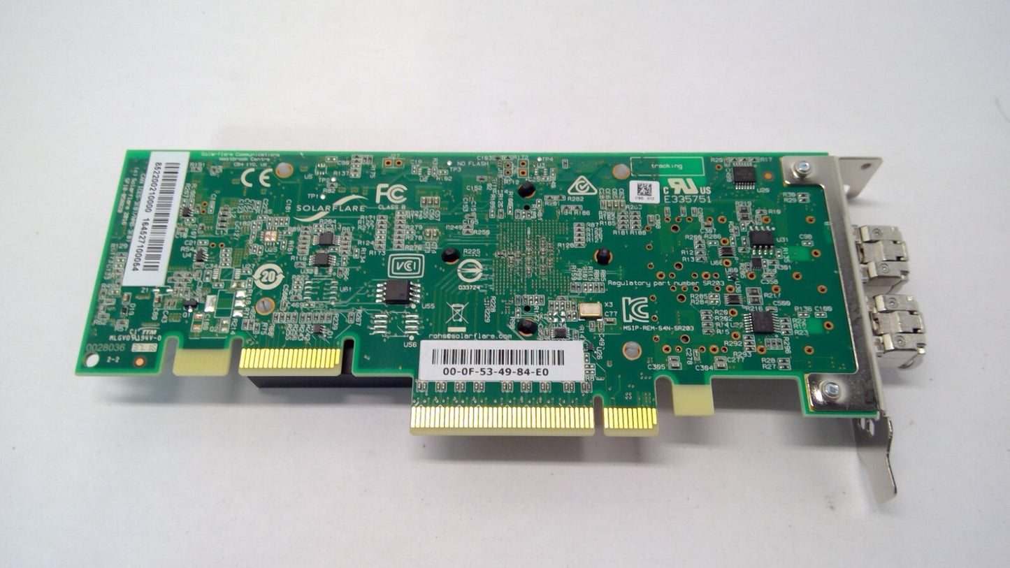 SolarFlare SF10-050020 (SR203) Dual Port 10GbE PCI-E NIC - Half Height w/2 SFP