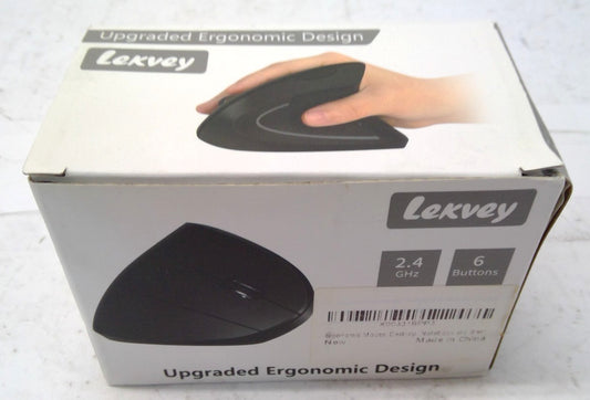 Lekvey Ergonomic Vertical Wireless Mouse, 2.4 GHz, 6 Buttons, Rechargeable