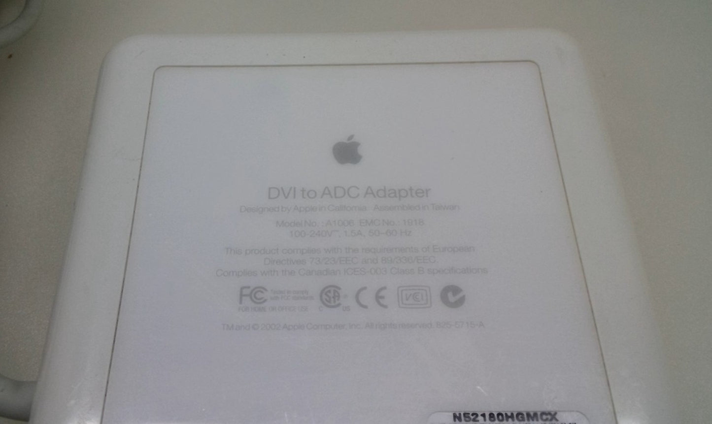 Genuine Apple A1006 DVI to ADC Power Adapter for Cinema Display Monitor W/P.Cord
