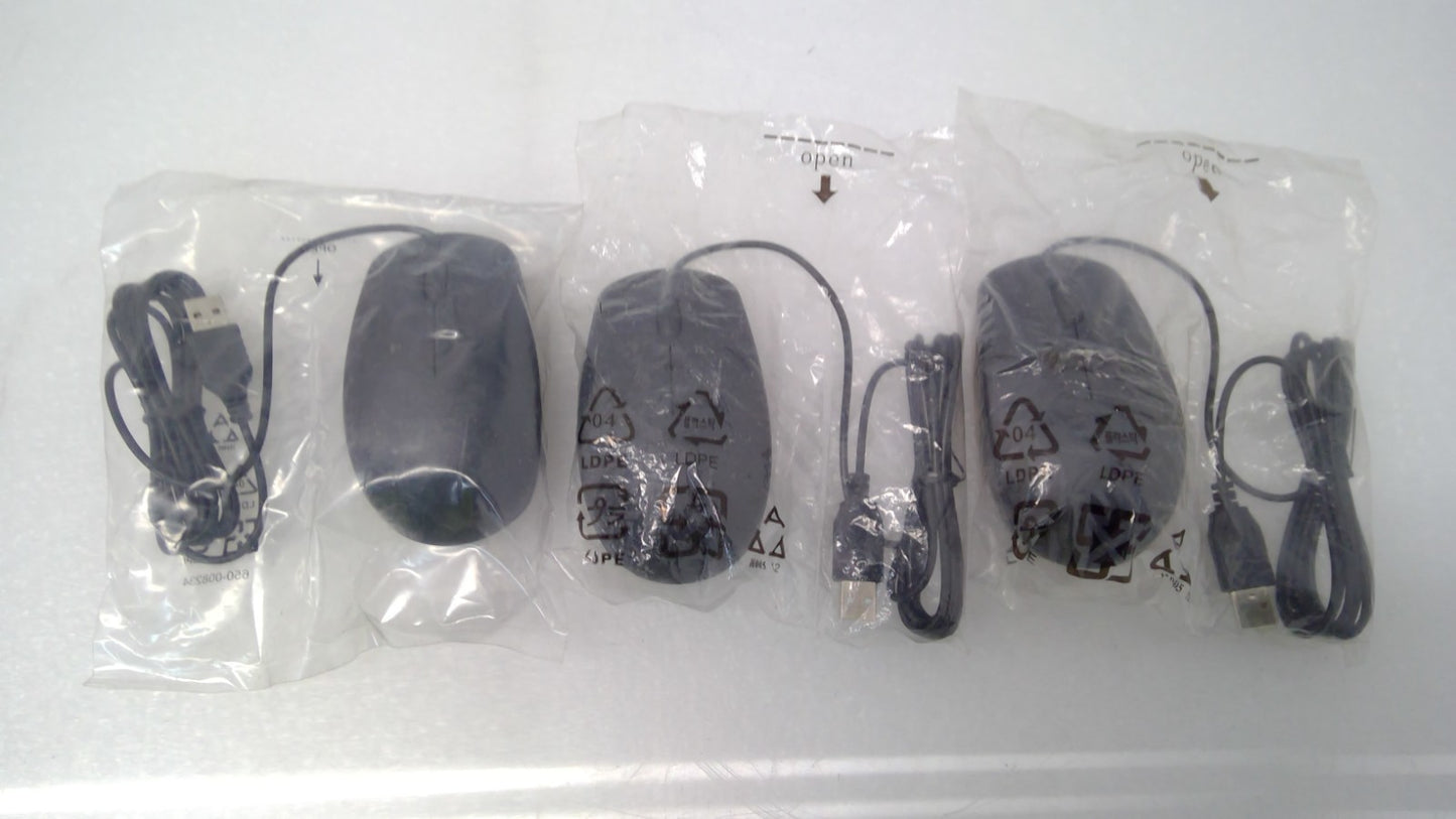 LOT OF 3 NEW Dell MS111 USB Mice Optical Mouse Black 3 Button 0KW2YH 09RRC7