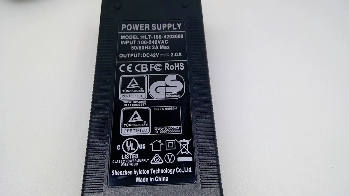 Genuine Hyleton HLT-180-4202000 42V 2A Scooter Battery Charger 5.5x2.5mm