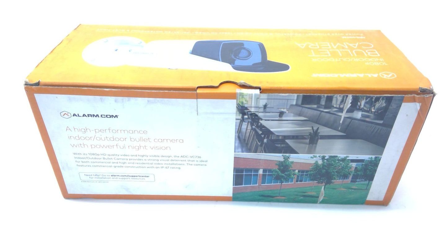 Alarm.com ADC-VC736 Indoor/Outdoor Bullet Camera, 1080p HD, PoE, IR Night Vision